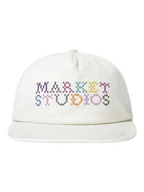 MARKET STUDIOS Off-White Unisex Needlepoint 5 Strapback Cap